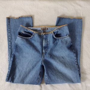 Vintage 90s A. Gold E. Agolde Ankle Jeans 28 Raw Hem Stone Wash USA 100% Cotton